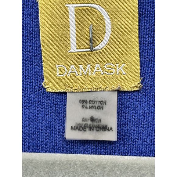 Damask Open-Front Cardigan Womens Small‎ Black Blue Sweater Pockets Knit - Picture 4 of 5